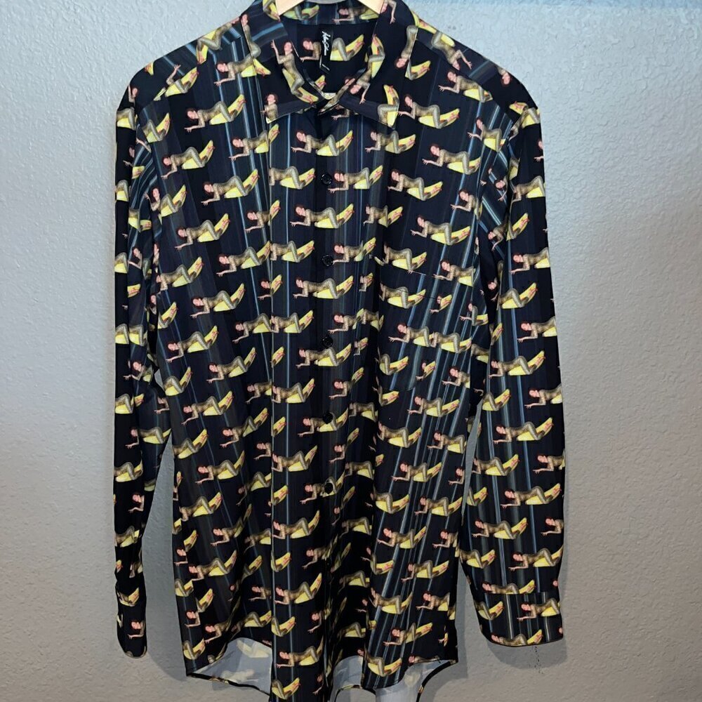 ADAM SELMAN Rare 2018 Runway "Girl Riding an Inflatable Banana" Shirt Unisex